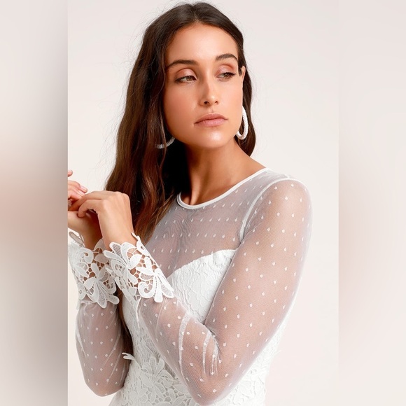 Lulu’s  | Lacey Lane White Lace Long Sleeve Dress Size XS NEW - Picture 3 of 12
